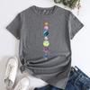Summer Round Neck Planet Pattern Printed Top Fashionable Casual Short Sleeved Women's Pure Cotton T-shirts