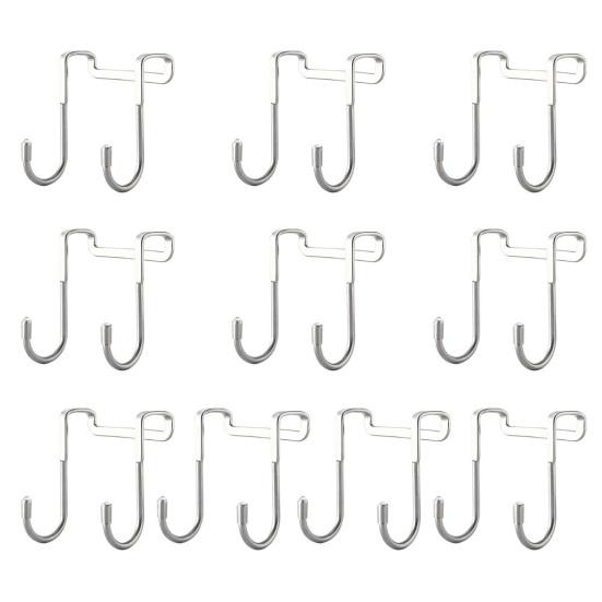 Over Cabinet Metal Double Hook for Closet Door Hook Heavy Duty Kitchen Cabinet Wardrobe Bathroom Dorm