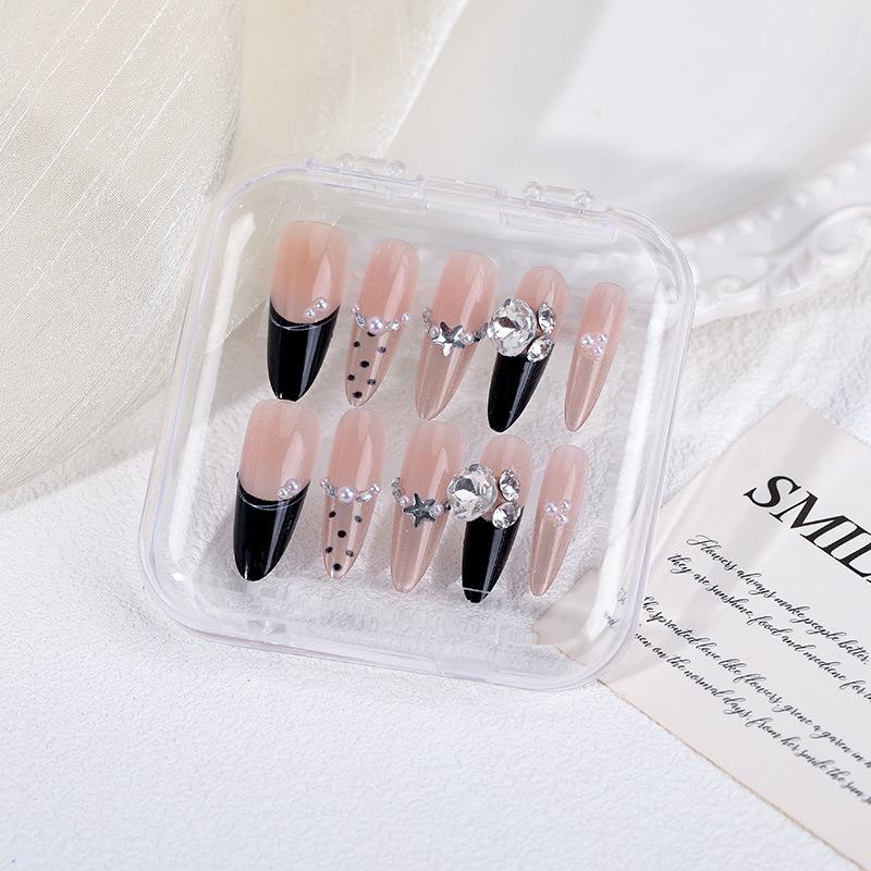 Rhinestone Luxury Oval Nail Tips 2026: Long, Sexy, Handmade, Detachable