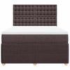 Box Spring Bed with Mattress Dark Brown 140 X 190 Cm Fabric