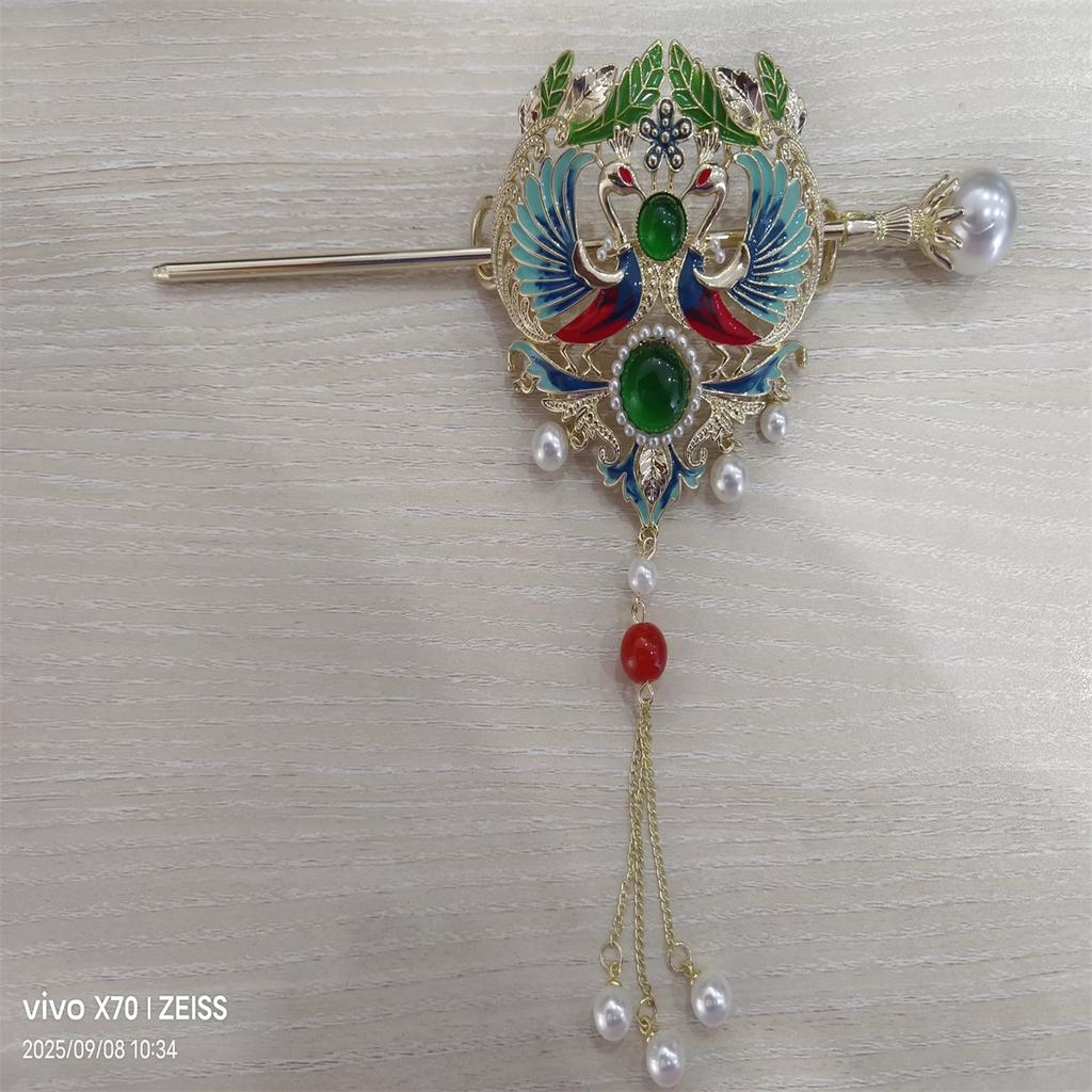 Neuer chinesischer Stil Phönix-Quasten-Haarnadel für Frauen, Haarnadel im antiken Stil mit Haarschmuck, Haargummiset mit hoher Elastizität.