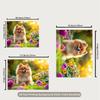 Pomeranian Puppy Tapestry Backdrop, Garden Flower Background for Photoshoot