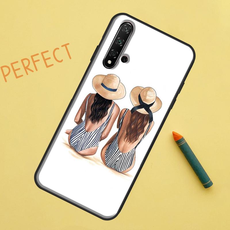 Best Friends BFF Matching For Huawei Nova 5T 9 10 SE 7i 8i 11i 12i Y60 Y61 Y70 Y72 Y73 Y90 Y91 P20 P30 P40 Lite Case