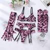 European & American Tie-Dye Colorful Mesh Lingerie Set - Sexy 5-Piece Collection for Women