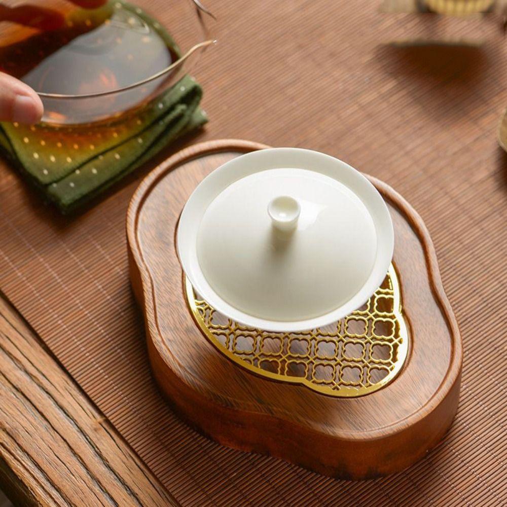 Walnut Wood Bearing Wood Tea Tray Portable Small Teapot Holder  Kung Fu Tea Set Accessories