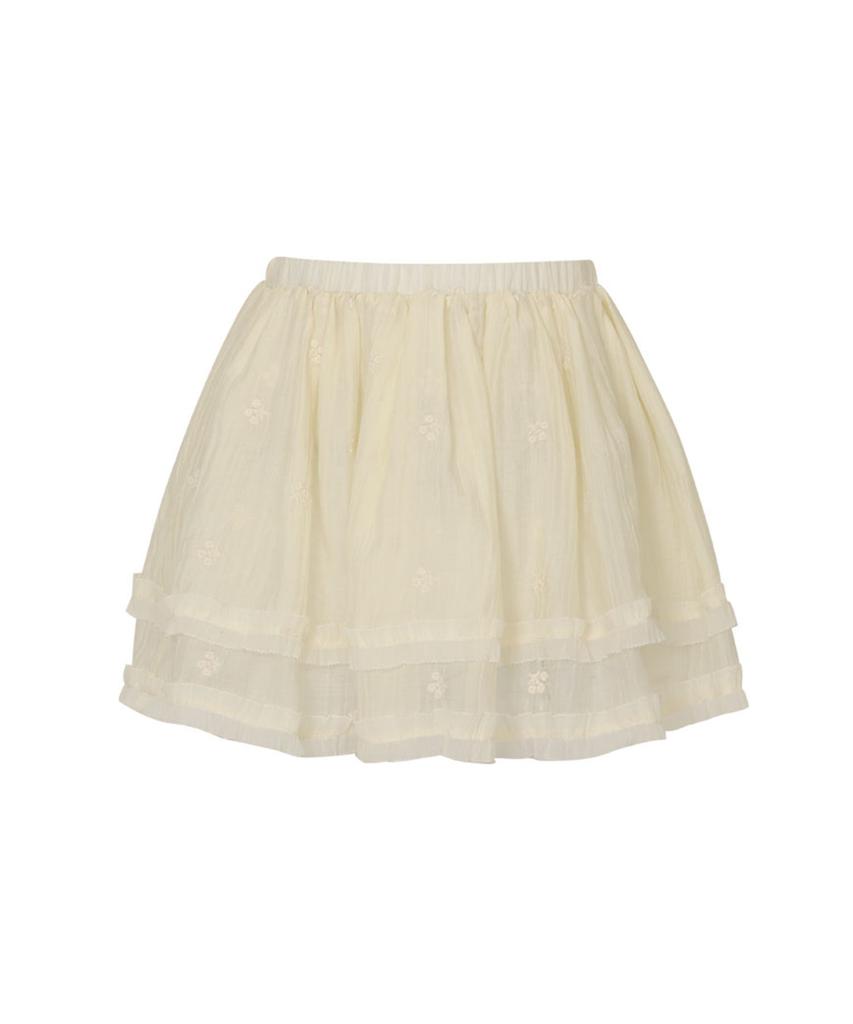 Lulu Seoul Double Chiffon Layered Skirt (Ivory)
