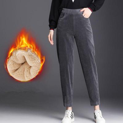 Frauen Wolle Hose Winter Dicke Warme Kaschmir Hosen Cord Weibliche Einfarbig Lose Hosen