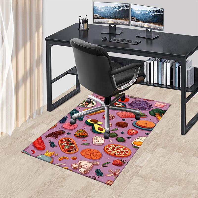 1PC Food Patterns Anti-slip Carpet, Suitable for Office, Bedroomand Playrooms. It Can Also Be Used As a Sofa Footrest cover-R90
