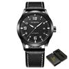 New Man Mechanical Pilot Wrist Watches Luxury Self Wind Leather Mechanic Male Clock Auto Date Relogio Masculino Gift for Men