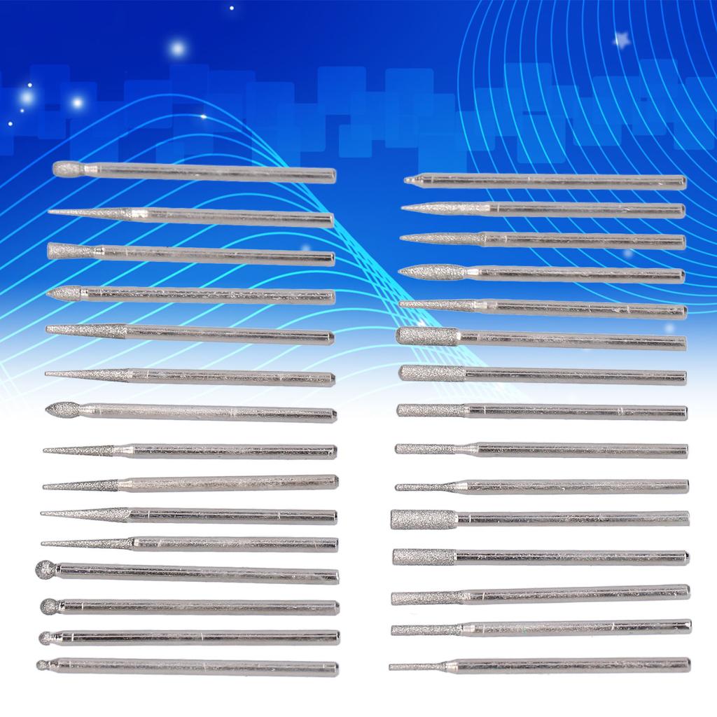 30Pcs Grinding Head Bit Emery Grinder Burr File Tool Set Kit for Polishing Carving