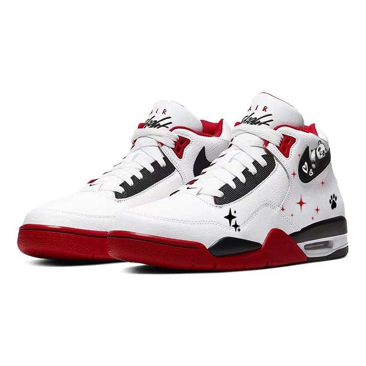Nike Flight Legacy Vintage Basketball Shoes Unisex Mid top Red/White BQ4212-100(Team56-)
