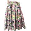 Qooth Retro Damska Spódnica A-line w Kwiaty Szeroki Dół Długość Midi Elastyczna Talia Casualowa Spódnica QT2637