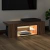 VidaXL Meuble TV avec lumières LED Chêne marron 90x39x30 cm, support tv, armoire média, armoire hifi, unité tv, unité média, 822667