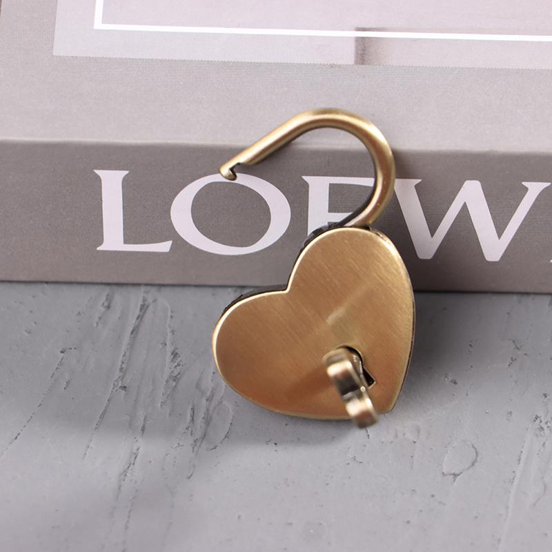 Cadenas Mini en Métal Vintage en Forme de Cœur pour Sac Valise Boîte à Bagages Serrure à Clé Avec Clé