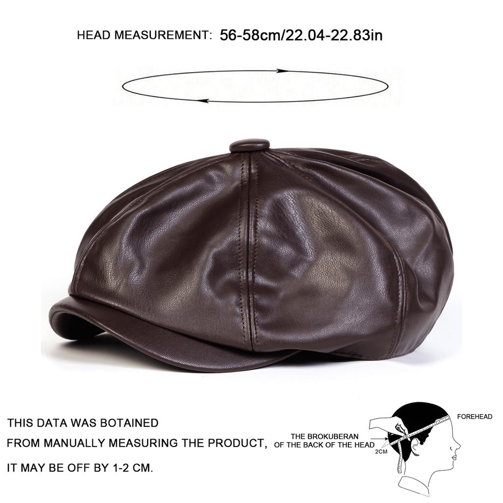 Spring Autumn Hats For Women Solid Color Plain Plain Octagonal Newsboy Cap Men Ladies Casual Pu Leather Hat Winter Beret Women Painter Caps