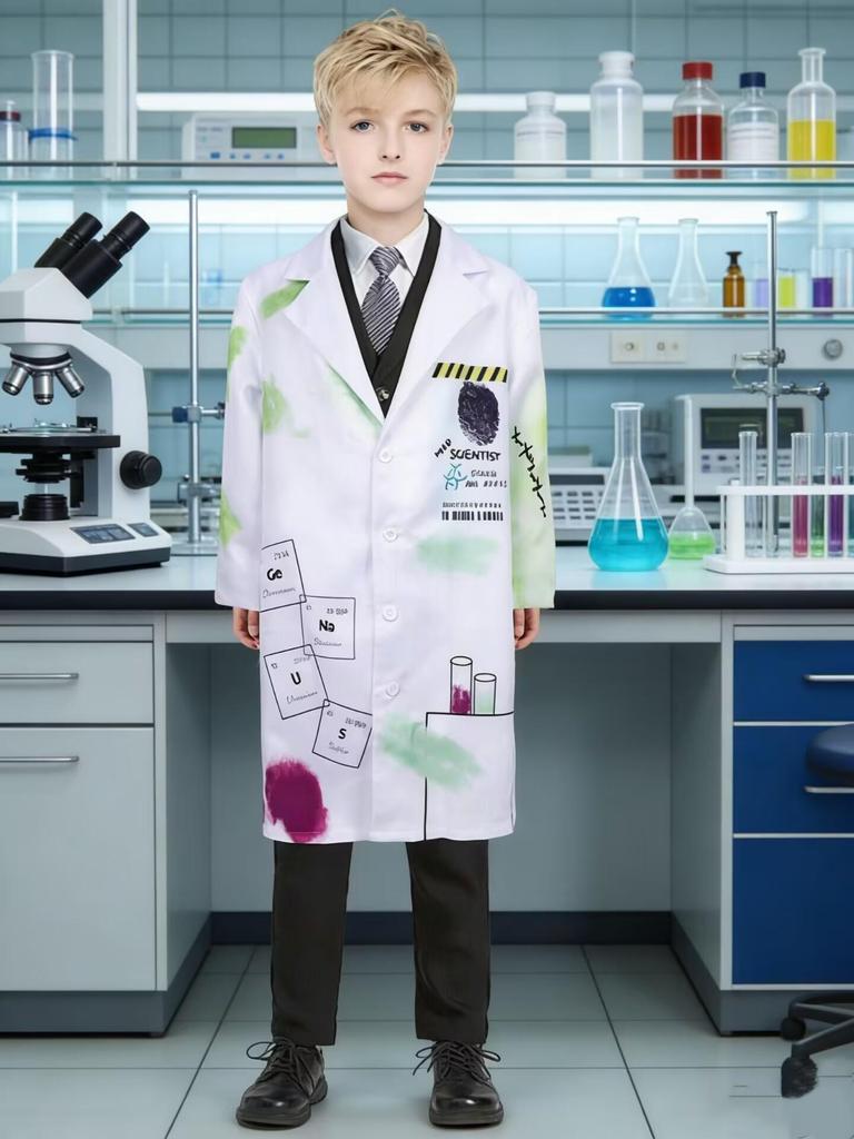 Children's Mad Scientist Halloween Costume - White Coat Role-Playing Set