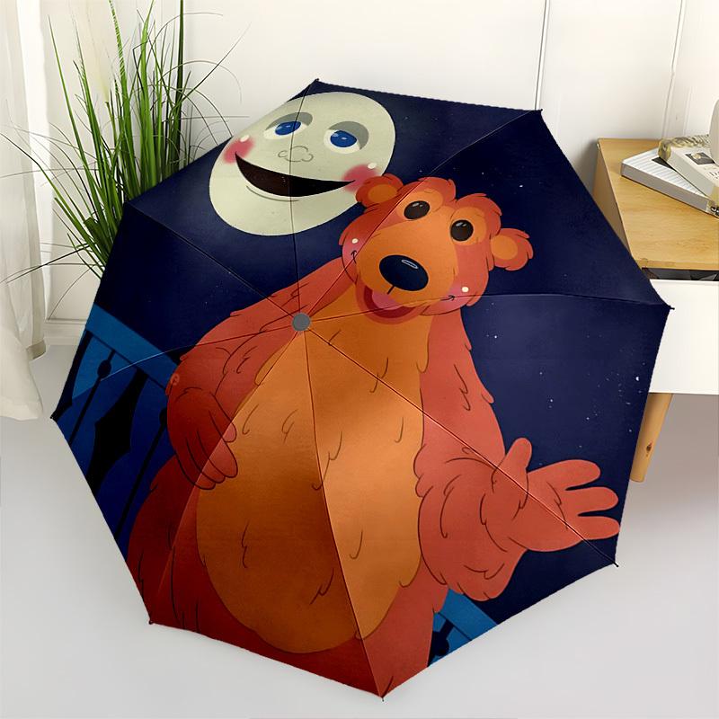 

Bear in the Big Blue House Automatic Folding umbrella Compact 8 rib Design,Unique Style,Suitable for Everyday Outdoor Use,Perfect Gift