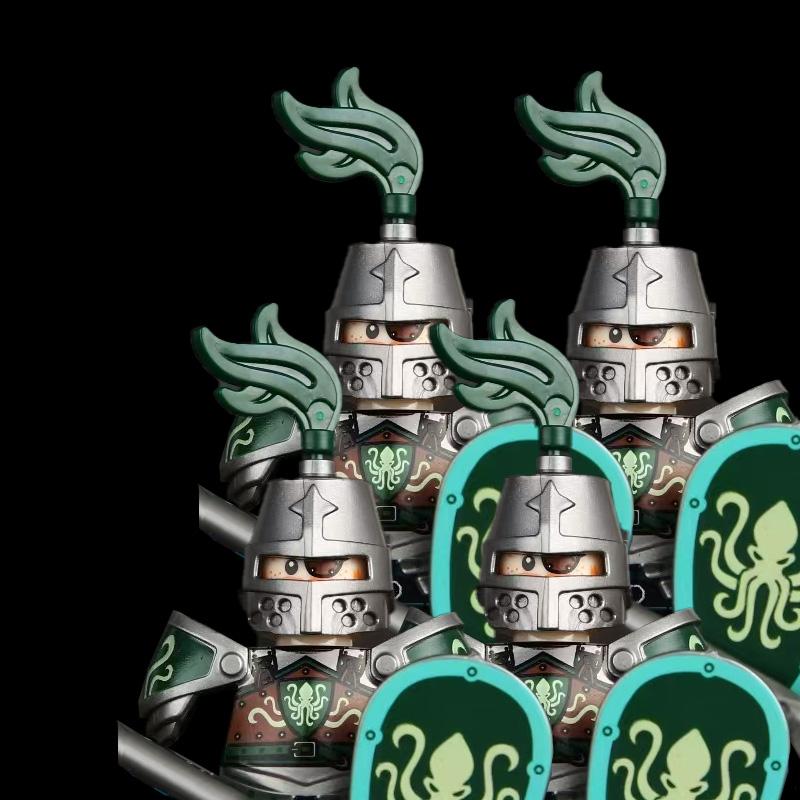 

Середньовічний Замок MOC Будівельні Блоки Вовчі Воїни Фігурка Солдата Лицарі-Хрестоносці Кінь Прапор Жилети Щит Зброя Іграшки Подарунки T022