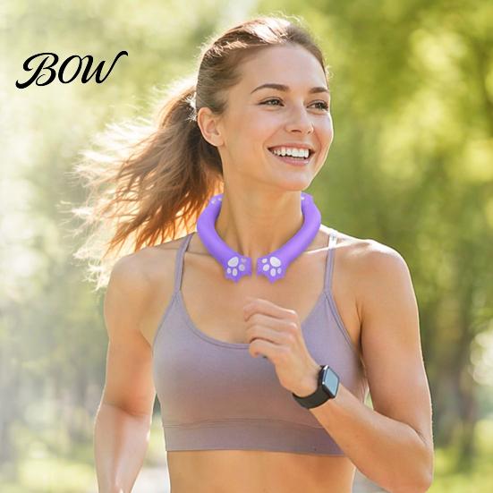 Lightweight Neck Cooler Cat Ear Cooling Tube for Summer, Reusable Adjustable Wearable Ice Cold Wrap Ring, Heatstroke Prevention Collar Outdoor Cycling
