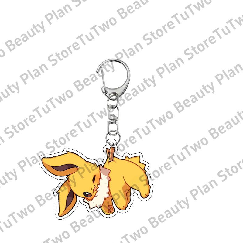 Creative Classics Eevee Anime Acrylic Keychain Pendant Decor Cartoon Umbreon Eevee Espeon Glaceon Jolteon Bag Key Ring Charm