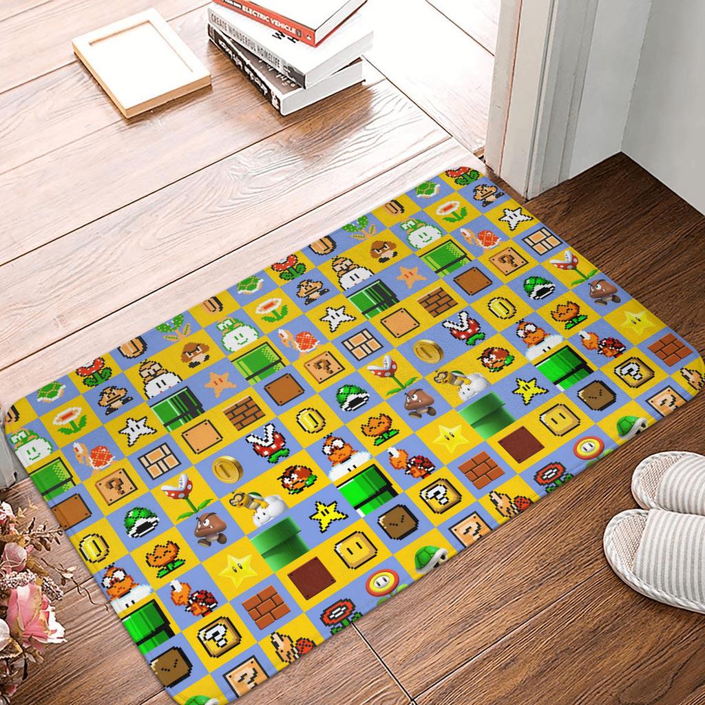 M-Marios Super Bros Front Door Floor Entrance Mat Outdoor Bathroom Kitchen Doormat Garden Carpet Rug