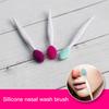 1Pc Wash Face Brush Remove Blackheads Brush Silicone Two-sided Nose Brush Exfoliating Clean Brush Tool