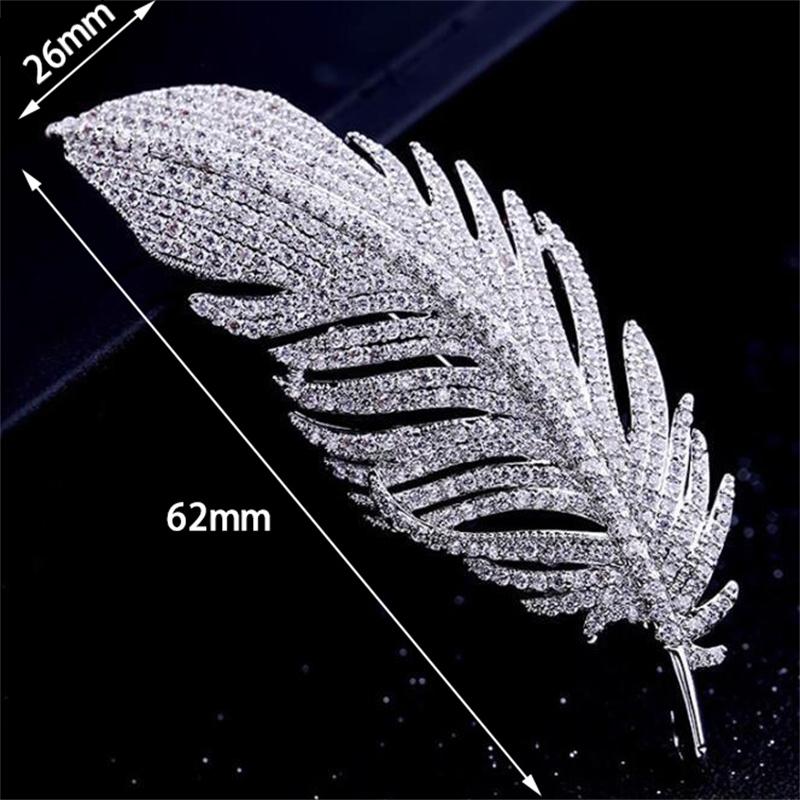 Luxury Exquisite Full  Feather Brooches For Women Girls Elegant Temperament Brooch Fine Jewelry Accessories Gifts