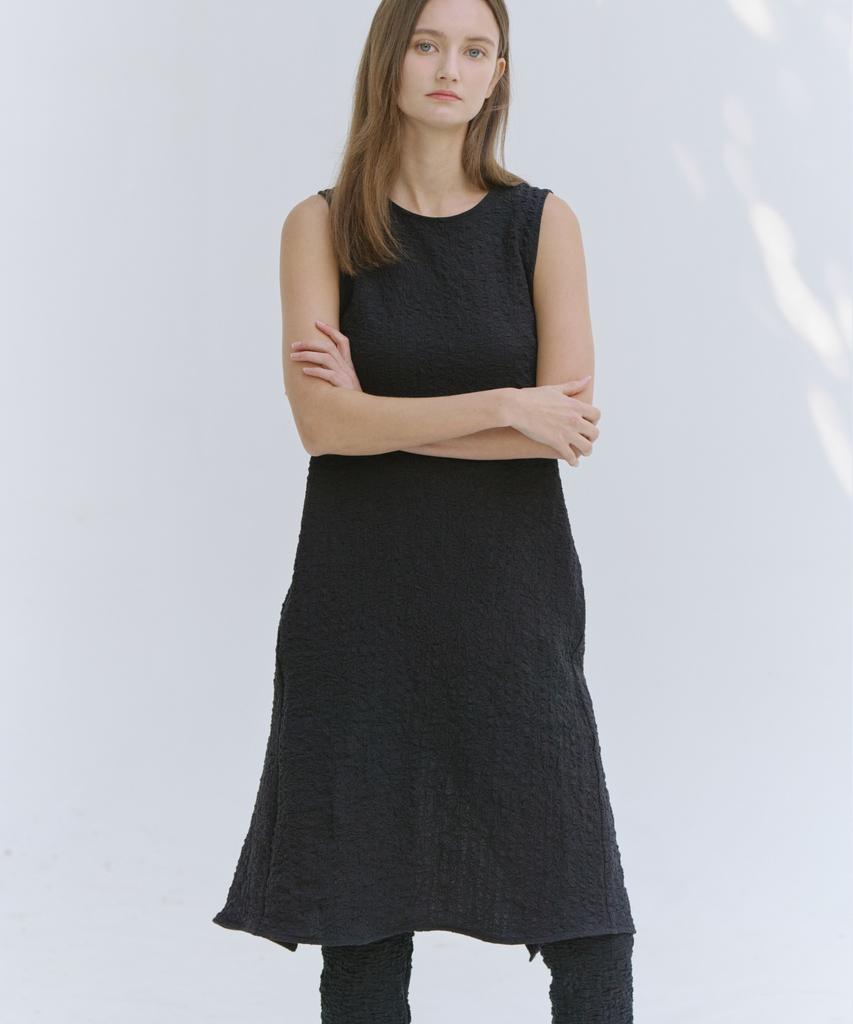 Okuka Layered Dress, Black