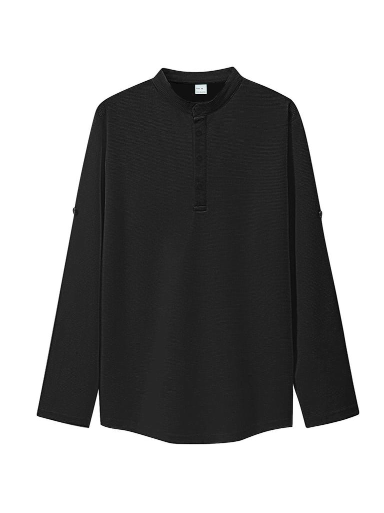 European and American TK Men's Long-sleeved Polo Shirt Summer Casual Breathable Button-up Collar Plaid Polo Shirt