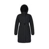 FILA Golf Series Solid Color Simple Mid-Length Hooded Long Sleeve Down Jacket Women Outerwear Deep-Black A11W445916FBK