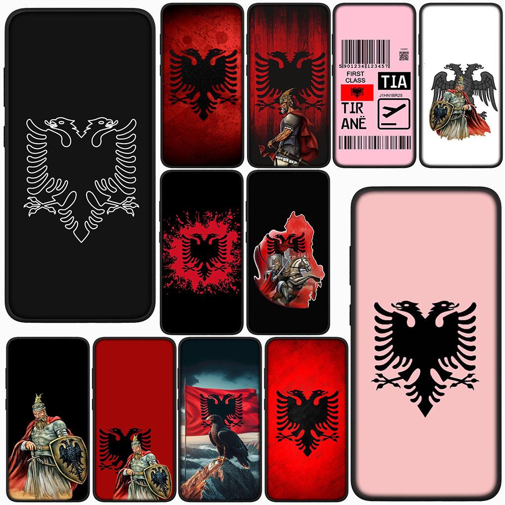 Hülle für Apple iPhone 16 15 14 11 Pro Max 6 7 8 Plus + SE2 SE3 SE 2022 2020 8+ Handyhülle Wallpaper Albanien Albaner Flagge