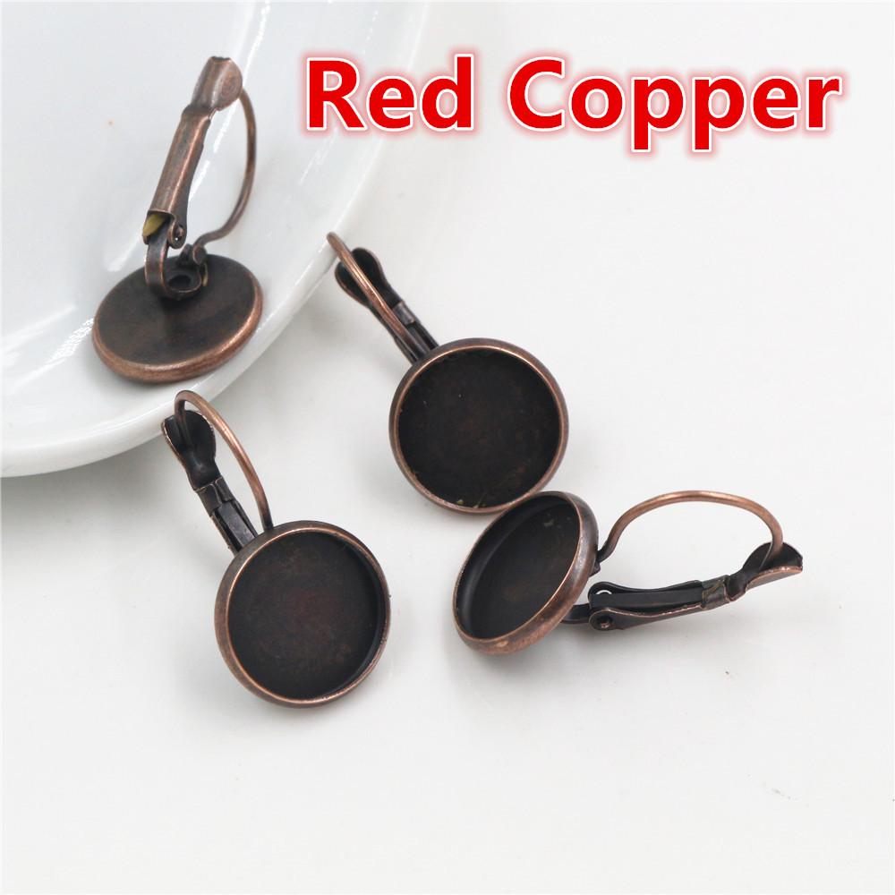 8-20mm 10pcs Classic Colors Plated French Lever Back Earrings Base,Fit 8-20mm Glass cabochons Earring Blank Supplies for Jewelry