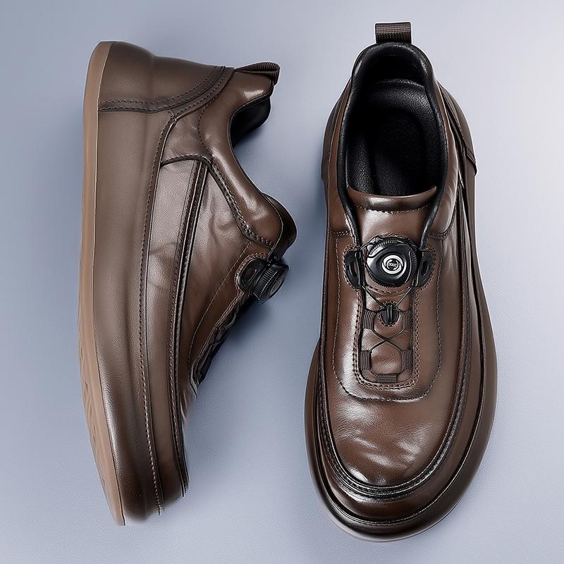 Stylish Mens Summer Skateboard Footwear New Casual Leather Sneakers Comfortable Walking Shoes Soft Sole Sports Shoes Oxford Shoe