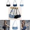 Stylish Korean Minimalist Denim Shoulder Bag For Kids In Blue Black And Dark Blue Colors
