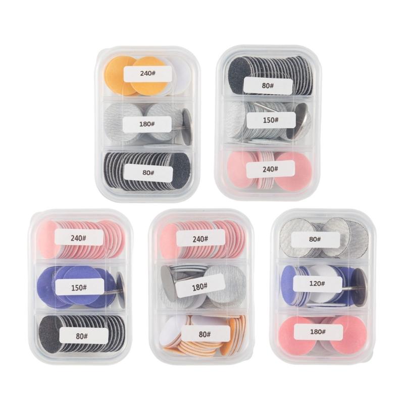 60PCS Colorful Foot Grinding Sheets with Metal Base Efficient Callus Removal Suitable for Skin Fast Replacement System