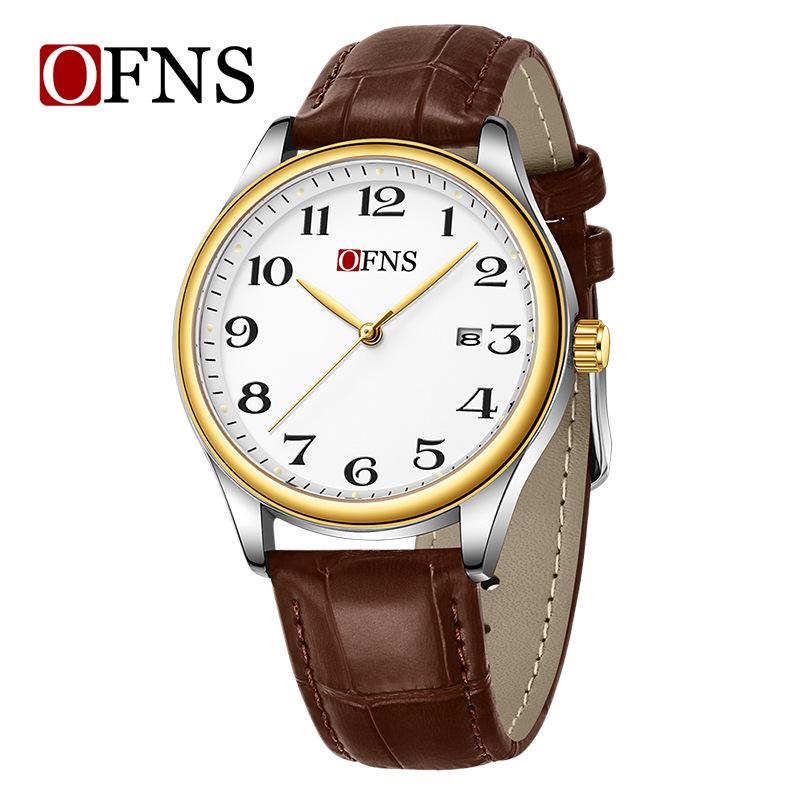 Oufanni Large Dial Waterproof Quartz Watches with Calendar - Unisex Fashion and Business Style