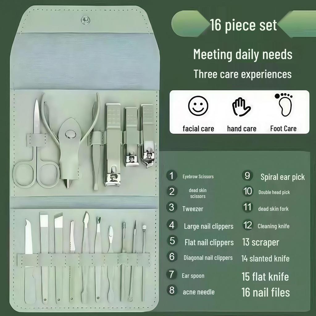 Complete Nail Care Kit: Multifunctional Clippers, Pedicure Knife, Ear Cleaner, Dead Skin Scissors, Ear Pick