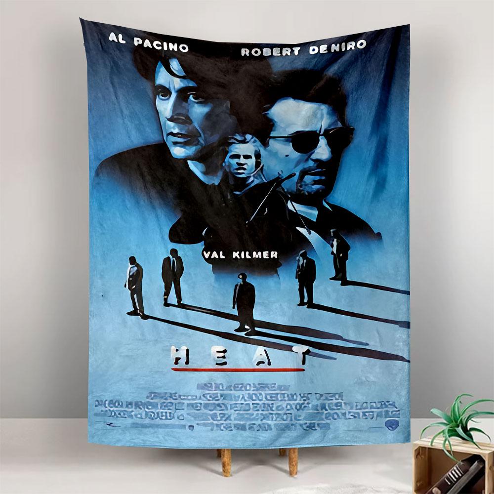 Heat Movie Poster Tapestry Wall Hanging, Al Pacino Robert De Niro Film Art, Cinematic Wall Decor for Bedroom Living Room Man Cave