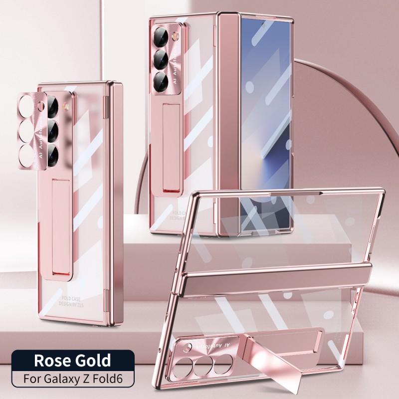 Z Fold 8 Phone Case 7/6 Dual Hinge Pen Slot With Electroplate Transparent Full Body Protective Cover