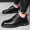 Men's Leather Shoes British Platform Casual Derby Shoes Men's Dress Wedding Tooling Low Top Martin Boots