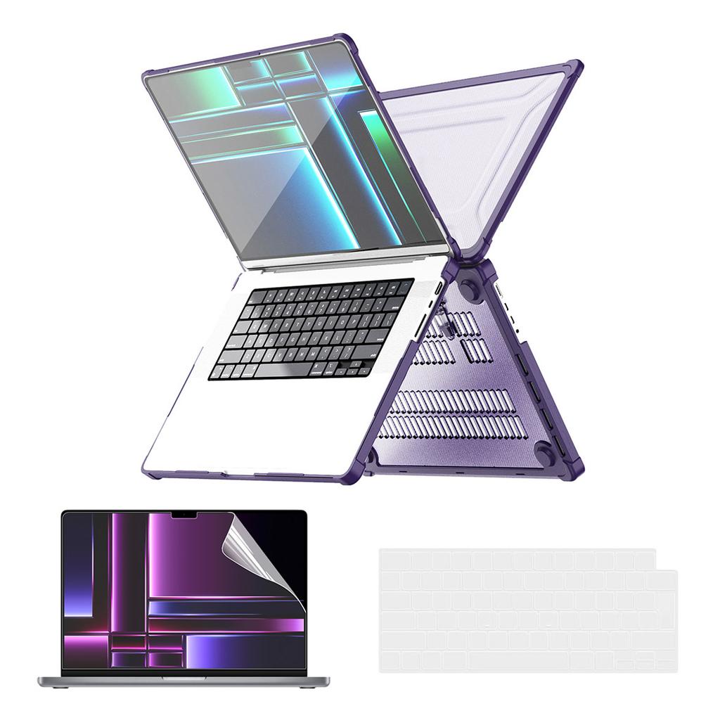 Hard PC Case for MacBook Pro 14 inch (2024) (2021) A2442/(2023) A2779 (EU Version) Laptop Cover with Kickstand