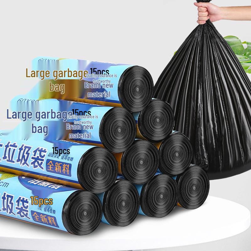 Thickened Black Disposable Garbage Bags for Home & Hotel Use