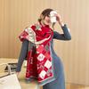 185*65Cm Winter Women'S Scarf Luxury Design Double Sided Cashmere Feel Scarf Warm Red Scarf Shawl