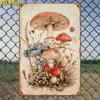 Vintage Metal Sign Red Mushroom 20x30cm Retro Wall Decor for Bar Garage Home