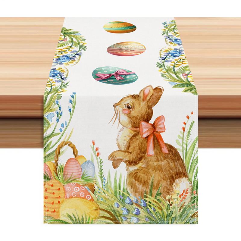 Easter Spring Decorations for Table Rustic Easter Egg Table Runner 13x72 Inch Table Decoration Reusable Spring Decorations High