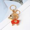 2027 Year of the Sheep Rhinestone Keychain: Chinese Style Sheep Pendant for Women's Bags