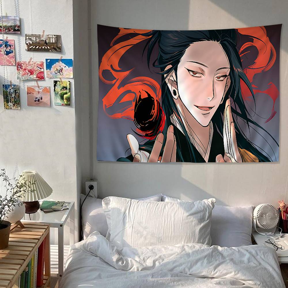 Jujutsu Kaisen Geto Suguru Printed Large Wall Tapestry Hanging Tarot Hippie Wall Rugs Dorm Cheap Hippie Wall Hanging