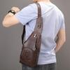 Men's Korean Style Crocodile Pattern Crossbody Chest Bag - Trendy and Sporty for Business Commute