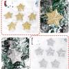 6/24pcs Christmas Glitter Star 5cm Pentagram Christmas Hanging Pendant For Birthday Wedding Festive Christmas Party Decoration