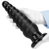 New Black Extra Large Anal Plug with Suction Cup Fisting Toy Anal Expander Adult Sex Toy Big Dick PVC Dildo
